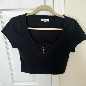 Madewell Black Cropped Tshirt